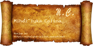 Mihályka Celina névjegykártya